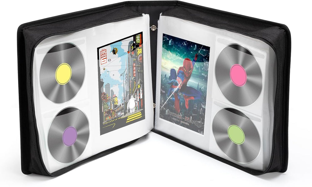 LIOVODE DVD Case 200 DVDs and 100 Booklets Capacity, CD/Blu-ray Storage Binde...