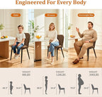 Upholstered Dining Chairs Set of 4, Chenille Mid Century Modern Fabric Dining Room Chair High-Back Padded Kitchen Chairs with Padded Seat and Metal Legs for Kitchen Dining Room Restaurant Cafe, Brown
