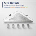 Grout in Shower Shelves with Hooks, 304 Stainless Steel Corner Bathroom Shelf for Tiled Wall (Brushed, 10'' x 10'')