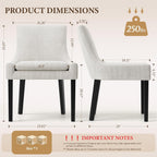 MALOL Upholstered Dining Chairs Set of 6, Mid-Back Kitchen Room Chair with Wood Legs, Corduroy Padded Dining Side Chairs for Dining Room, Beige