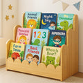 3-Tier Wooden Kids Bookshelf, Montessori Scalloped Bookcase Toddler Front Facing Book Display for Nursery, Baby Bookshelf Organizer for Kids Rooms, Playroom or Classroom