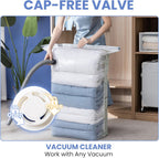 8 Pack Vacuum Storage Bags, Cube Combo (3 Jumbo+5 Medium), Vacuum Seal Bags for Clothing, Bedding, Blanket, Space Saving Closet Organization