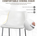 LEMBERI 26 inch Bar Stools Set of 4, Modern Counter Height Bar Stools, Faux Leather Barstool with Back and Metal Leg, Armless Bar Chairs for Kitchen Island (White, 4pcs 26")