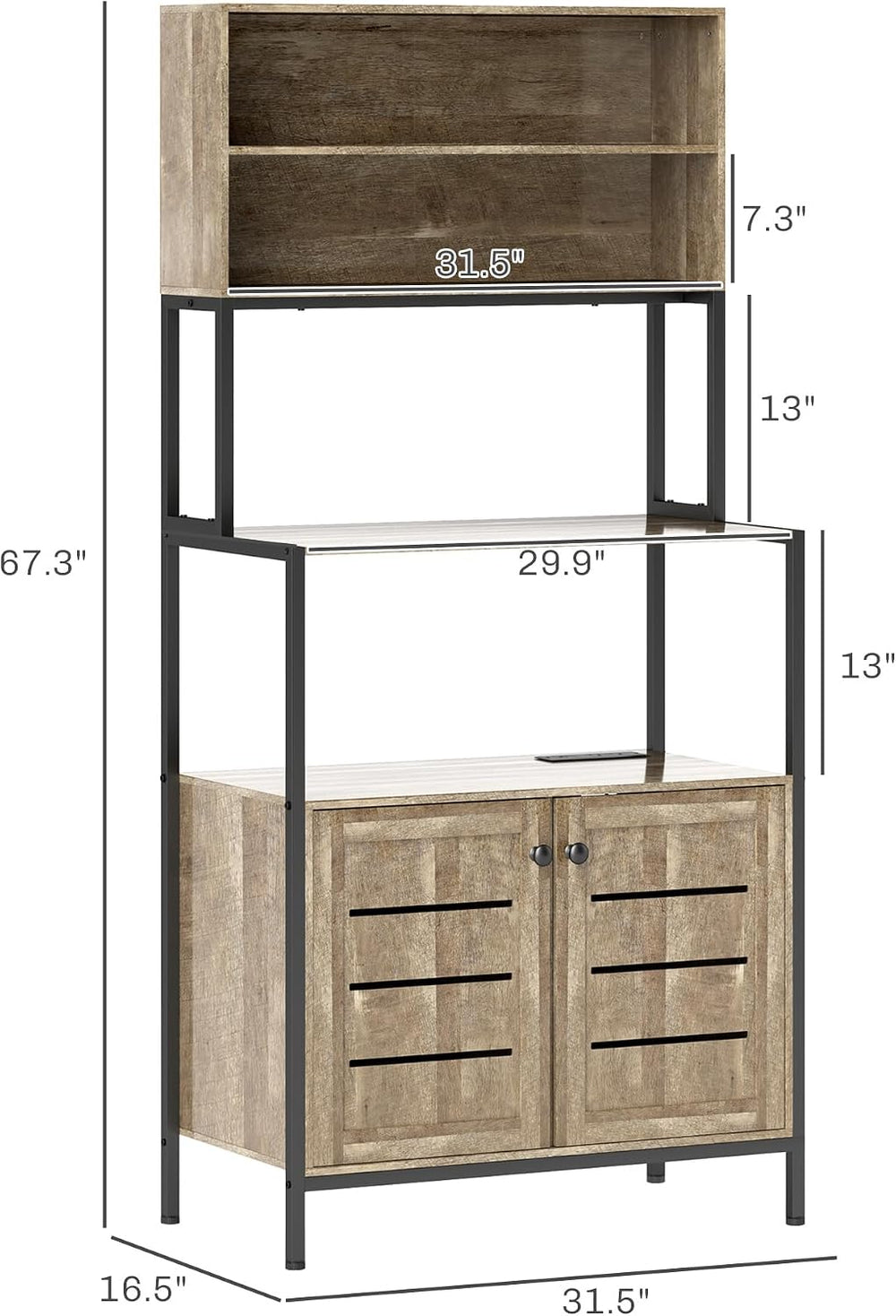 Microwave Stand for Kitchen Use Two AC Outlets, Ample Storage | Steel frame, ...