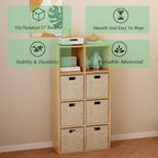 8-Cube Storage Shelf Bookcase - Wooden 4-Tier Floor Standing Open Bookshelf for Home and Office, Display Cabinet, Oak
