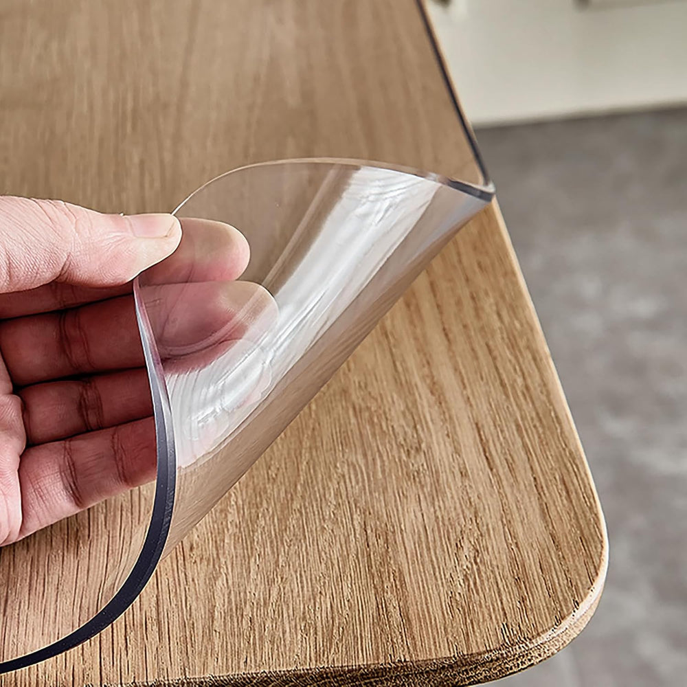 VEVOR Plastic Table Cover, 96 x 46 Inch 2.0mm, PVC Thick Clear Desk Protector...