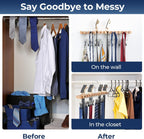 Ohuhu 3 in 1 Belt Hanger Tie Rack Hat Organize for Closet Storage with 14 Belt Slots 12 Tie Hangers 12 Hat Clips Wall Mount Belt Display Space Saver for Men Women Belt Tie Hat Accessories