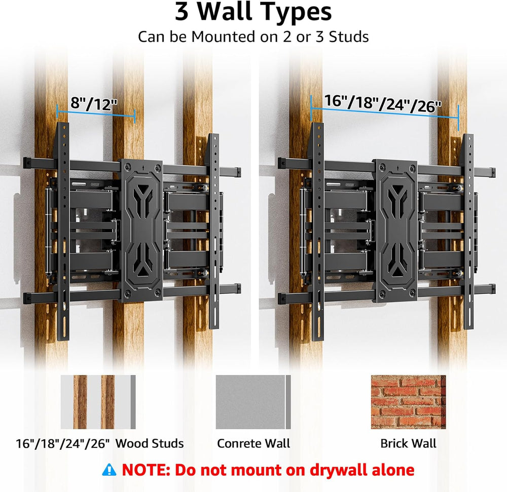 MOUNTUP TV Wall Mount Holds 250 lbs for 50-110 inch Large TVs, Heavy Duty Ful...
