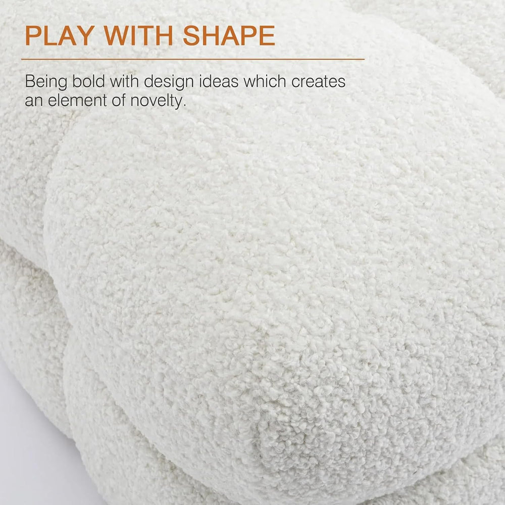 Zesthouse Square Pouf Ottomans Set of 2, Modern Backless Vanity Stool for Bed...