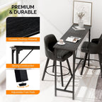 VINGLI 63 Inch Bar Table, Rectangular Counter Height Home Pub Table, Black | High Top, Multi-Scene Use for Kitchen Dining Living Room Sofa Entryway, Wooden Tabletop & Metal Base, Easy to Install