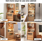 Kitchen Cabinet, Sliding Racks with Door, Sideboard Buffet, Versatile Cupboard for Dining Room, for Kitchen Living Room SND Dining Room White(50cm/19.6in)
