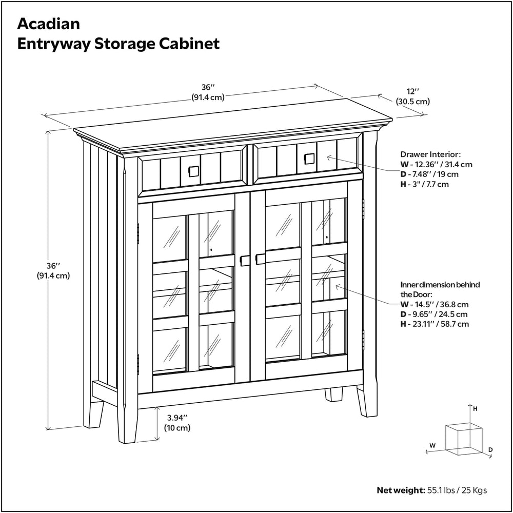 SIMPLIHOME Acadian Solid Wood 48 inch Wide Storage Bench that Seats 2 and 36 ...