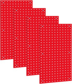 Peg Board,Pegboard Rack Garage Storage Steel Horizontal Peg Board Pack,Steel Pegboard Heavy Duty- 4 Pack 12-Inch X 24-Inch Metal Peg Board Tool Organization Panels (Red)