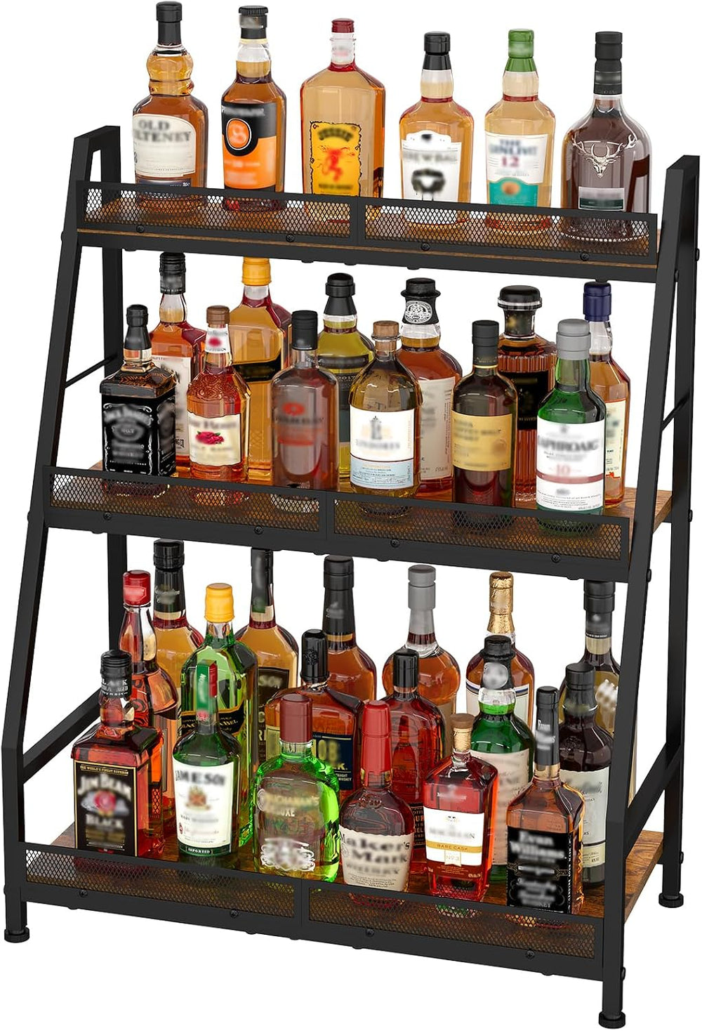 Hayexiha 3-Tier Expanded Liquor Stand, Freestanding Trapezoid Wine Rack | 40+...