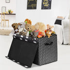Mayniu Large Toy Box Chest with Lid, Kids Toy Storage Organizer Bins Basket for Living Room, Nursery, Closet, Bedroom, Playroom 25"x13" x16" (Black)