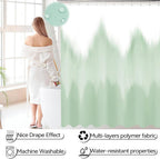 iMucci Bathroom Accessories Green Bathroom Sets with Shower Curtain and Rug, Green Ombre Waterproof Shower Curtain with Ultra Absorbent Rug Bathroom Accessories Set for Home Decor