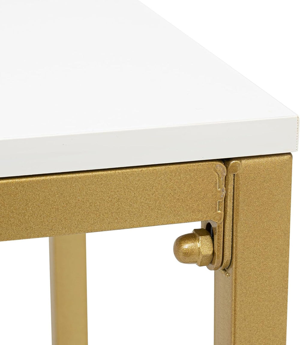 Modern Nesting Tables Retail Display Tables Set of 2 Gold Shoe Handbag Displa...