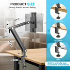 Jakeko Adjustable Tablet Mount for Desk - 360 Degree Rotating Base Tall Arm Holder Stand Swivel Flexible Clamp Soporte para Tablet/Portable Monitor/Ebook
