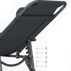 Folding Chaise Lounge Chair for Outside Beach Sunbathing Patio Pool Lawn Deck Lay Flat Adjustable 5-Position(B)