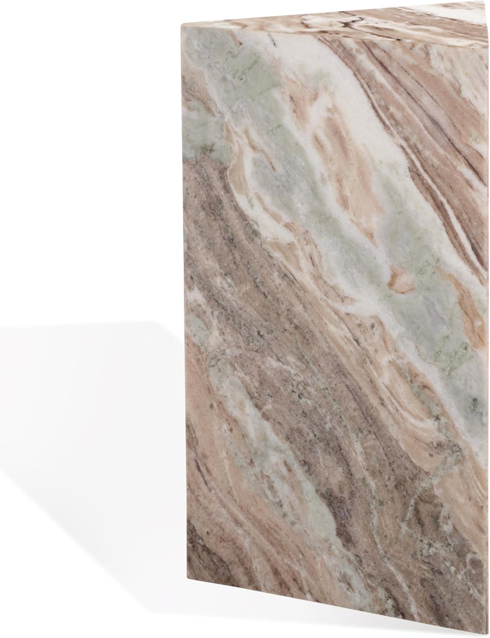 SAFAVIEH Couture Collection - Leah Bryanna White & Brown Marble Accent Ta...