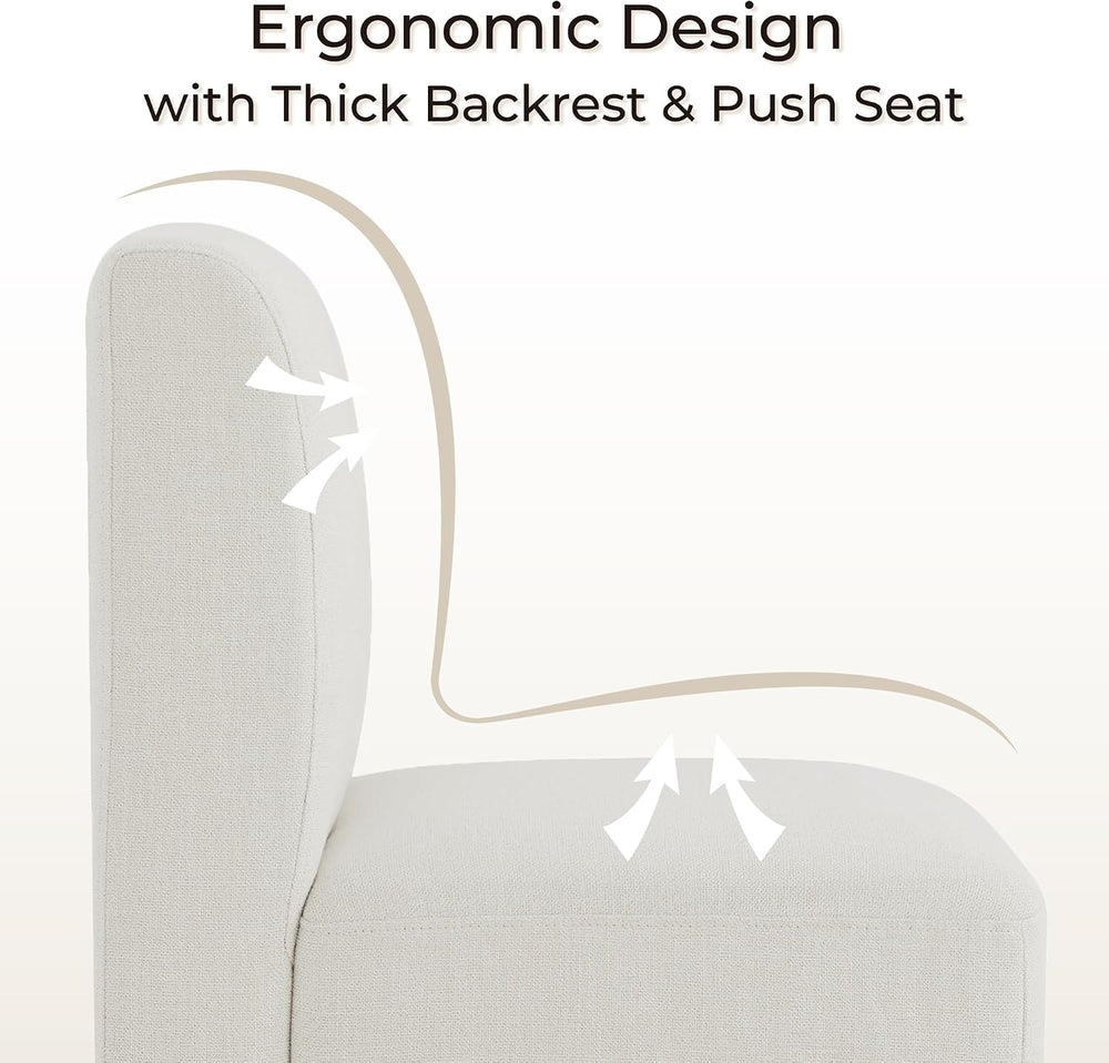 CHITA Dining Chairs with Casters Set of 4, Fully Assembled, Linen