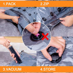 Vacuum Storage Bags (10 x Jumbo), Space Saver Sealer Compression Bags with Travel Hand Pump for Blankets, Comforters, Pillows, Clothes Storage