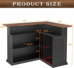 GDLF L-Shaped Home Bar Cabinet with Fridge Space, Oversized Basement Bar | Basement & Man Cave Bar, Seats 5+ Guests, Premium Wood-Grain Finish, Sculpted Edge Details, Fridge Space & Wine Storage