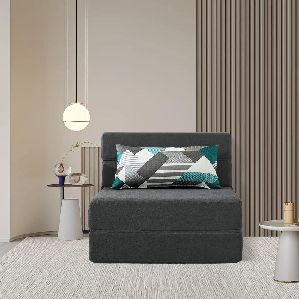 Foling Sofa Bed Convertible Sleeper Chair, Fold Out Chair Bed with Pillow | M...