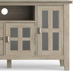 SIMPLIHOME Artisan TV Stand - 72 inch Wide Solid Wood Media Console in Distressed Grey, Contemporary Entertainment Center for Living Room for TVs up to 80 Inches with Drawers and Cable Management