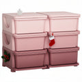 Qaba 3 Tier Kids Storage Unit, 6 Drawer Chest Toy Organizer Plastic Bins for Kids Bedroom Nursery Kindergarten Living Room for Boys Girls Toddlers, Pink