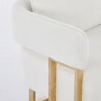Loveseat Sofa and 2 Modern Accent Chairs no Wheels, Living Room Side Chairs with Golden Metal Legs, Barrel Soft TeddyUpholstered Reading Armchairs for OfficeStudyReception RoomBedroomLounge,White