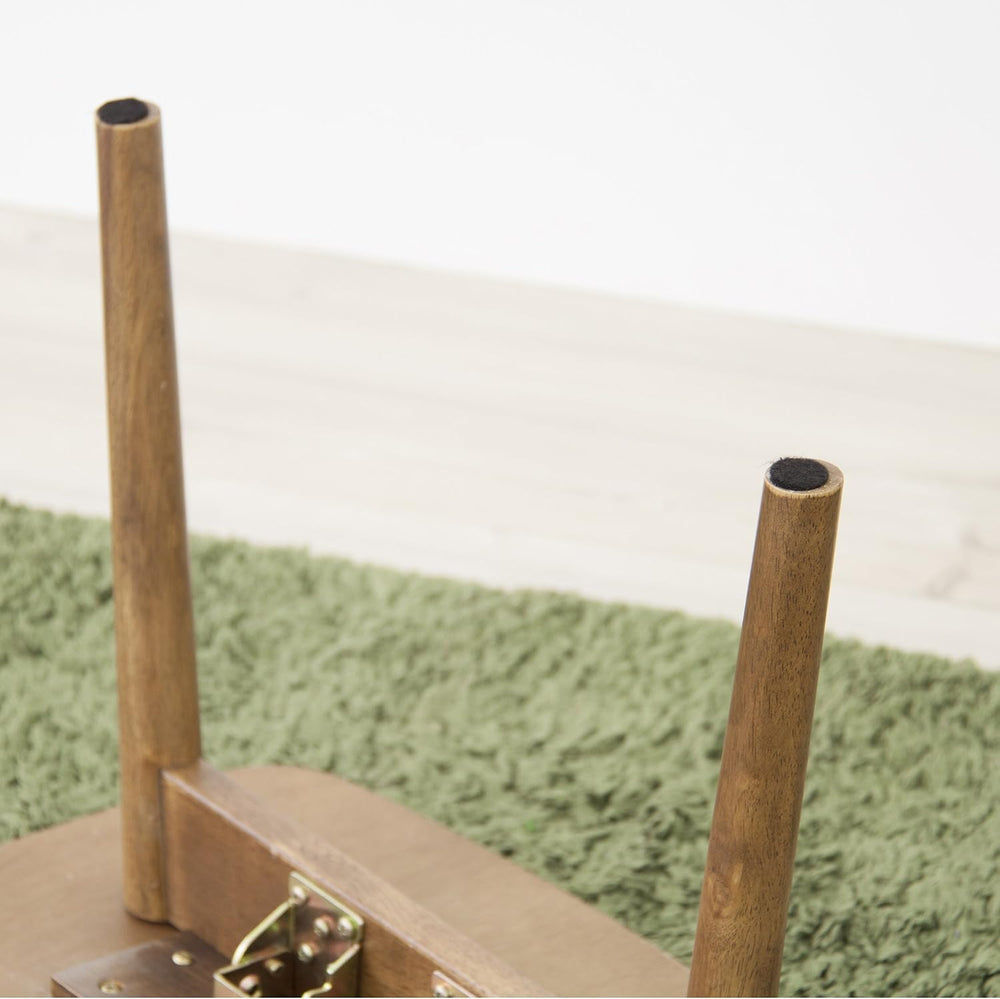 AZUMAYA Folding Legs Coffee Table W41.3 x D20.5 x H14.0 in Natural Walnut and...