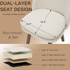 Upholstered Dining Chairs Set of 2, Modern Linen Fabric Dining Room Chairs with Solid Wood Legs & Double-Padded Seat, Swivel Accent Desk Chair for Kitchen Dining Room Restaurant - Beige