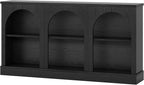 Tribesigns TV Stand for 55/60/65 Inch TV, Farmhouse Entertainment Center with Storage Cabinets, Modern Media Television Console Table for Living Room Bedroom, Black