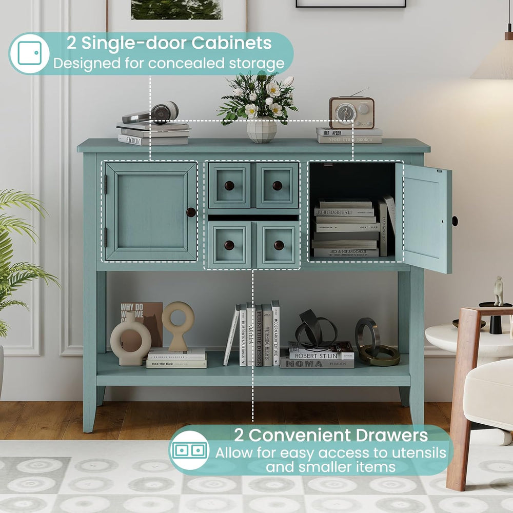 Giantex Sideboard Buffet Cabinet with Storage, 42’’ Wood Credenza, Accent Cof...