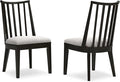 Signature Design by Ashley Galliden Urban Upholstered Armless Dining Chair, Set of 2, Black & Light Gray