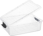 Superio 6 Pack Clear Plastic Storage Container with Lid Home - 13.7 Qt, Office Organizer Storage Bin, Stackable, For Closet, Under the Bed, or Locker, Use for Clothes, Food, Toys, Supplies, Linen.