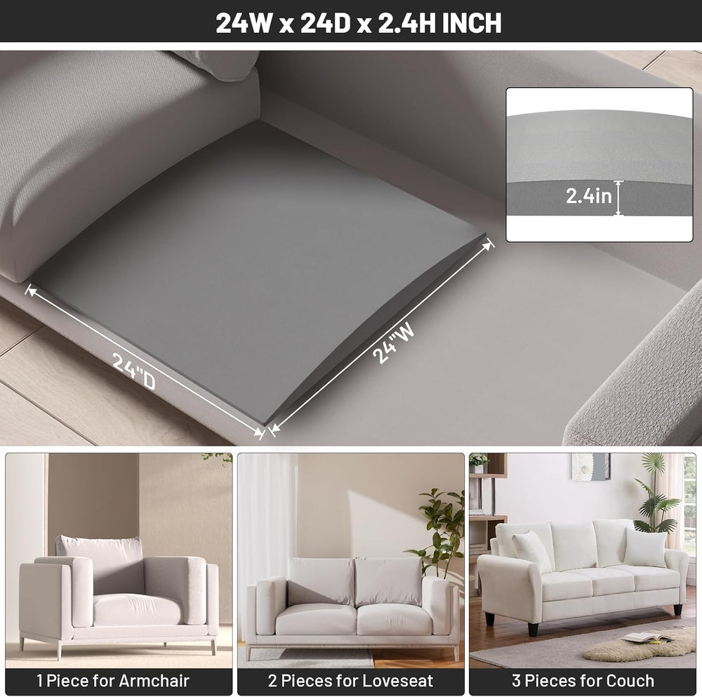 Couch Cushion Support for Sagging Seat, 24"x24"x2.4" 40D High ...