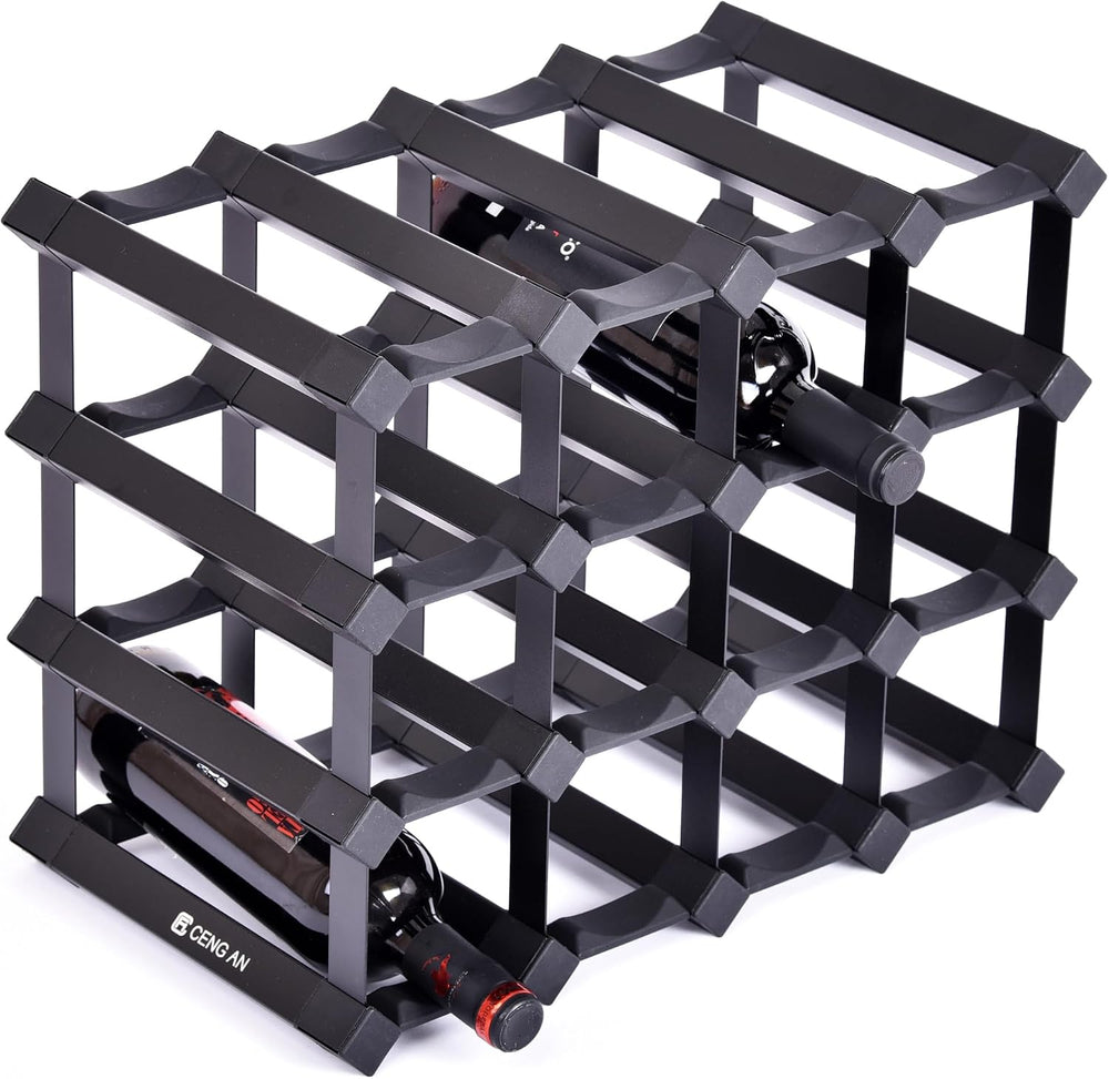 Countertop Wine Rack,16-Bottle Freestanding Modern Black Metal - Original Des...
