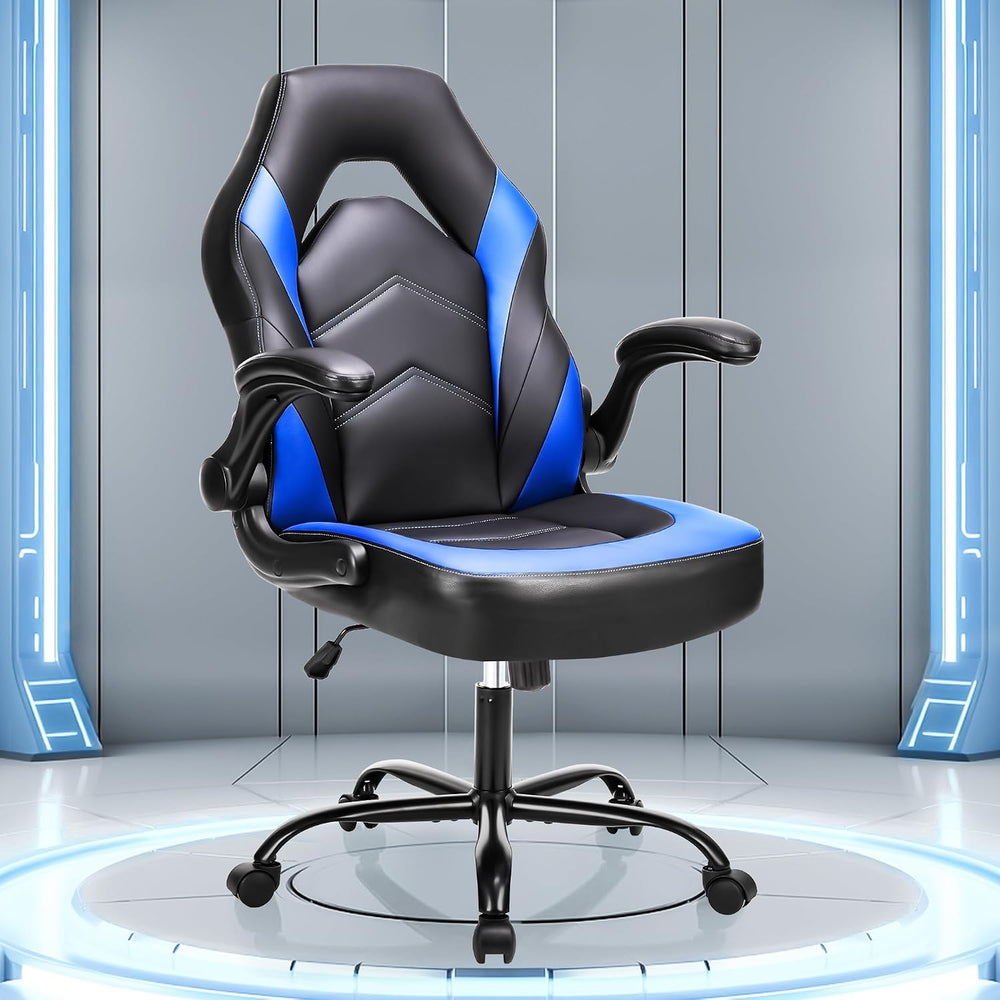 OLIXIS Computer Gaming Chair, Lumbar Support, PU Leather | 360° Swivel Wheels...