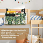 Bedside Caddy for Dorm Bed Bedside Hanging Caddy Bag Iron Frame Storage Organizer Pocket for Bunk Home College Hospital Beds 2 Hooks