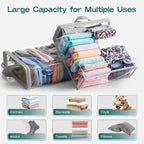 10 Pack Clear Storage Bags for Clothes, 22L Blanket Storage Bags, Under Bed Storage, Closet Organizers Bag, Upgraded Version Two-Way Zippers Design(Grey, 10PACK)