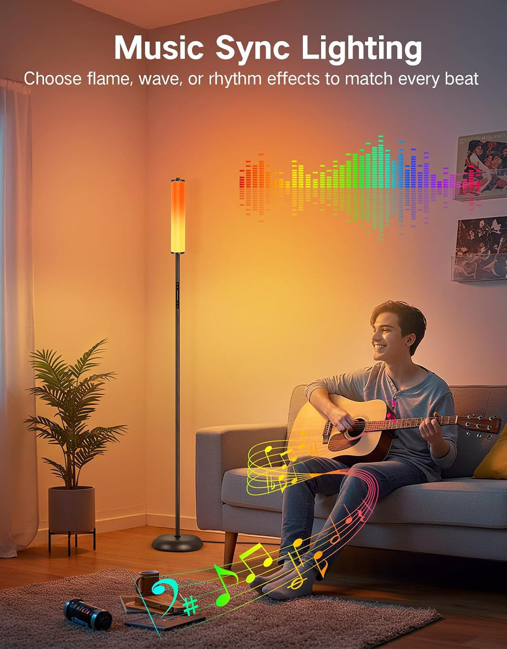 OUTON Bright Smart Floor Lamp with Remote, App & Touch Control, RGB Color...