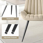 Modern Dining Chairs Set of 8,Upholstered Dining Room Chairs with Thick Cushions,Fabric Comfy Dining Chairs with Metal Legs for Dining Room Khaki