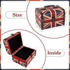 WaaHome Treasure Box 7.1'' British Flag Decorative Wooden Jewelry Keepsake Storage Box with Lids - Vintage Treasure Chest for Kids Girls Women Men, Home Decor