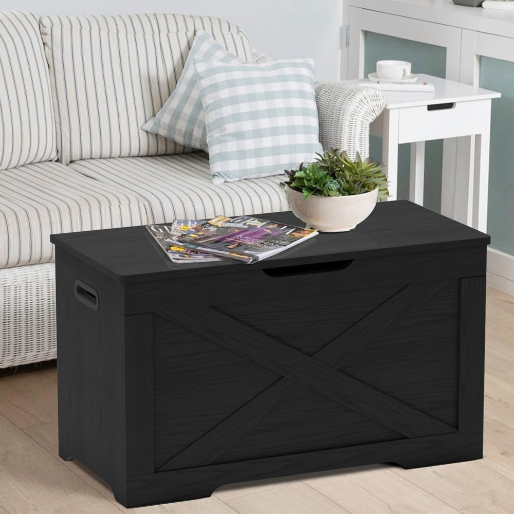 Timberer Storage Chest, Wooden Storage Bench, Entryway Shoes Bench with 2 Saf...