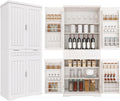 Pantries Cabinet, 71.65" Tall Storage Cabinet with Drawer, 2 Cabinets & 6 Door Shelves, Adjustable Shelves, Freestanding Cupboard for Kitchen, Living Room, Bathroom