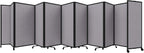 Versare Room Divider 360 Portable Wall Partition | Folding Panels | Large Freestanding Divider | Locking Wheels | Temporary Room Separator