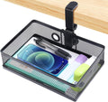 ROSLINE Under Desk Storage Organizer, Clamp on Drawer Basket, Hanging Storage, Mount Tray, Suitable for Multiple Scenes (Black)