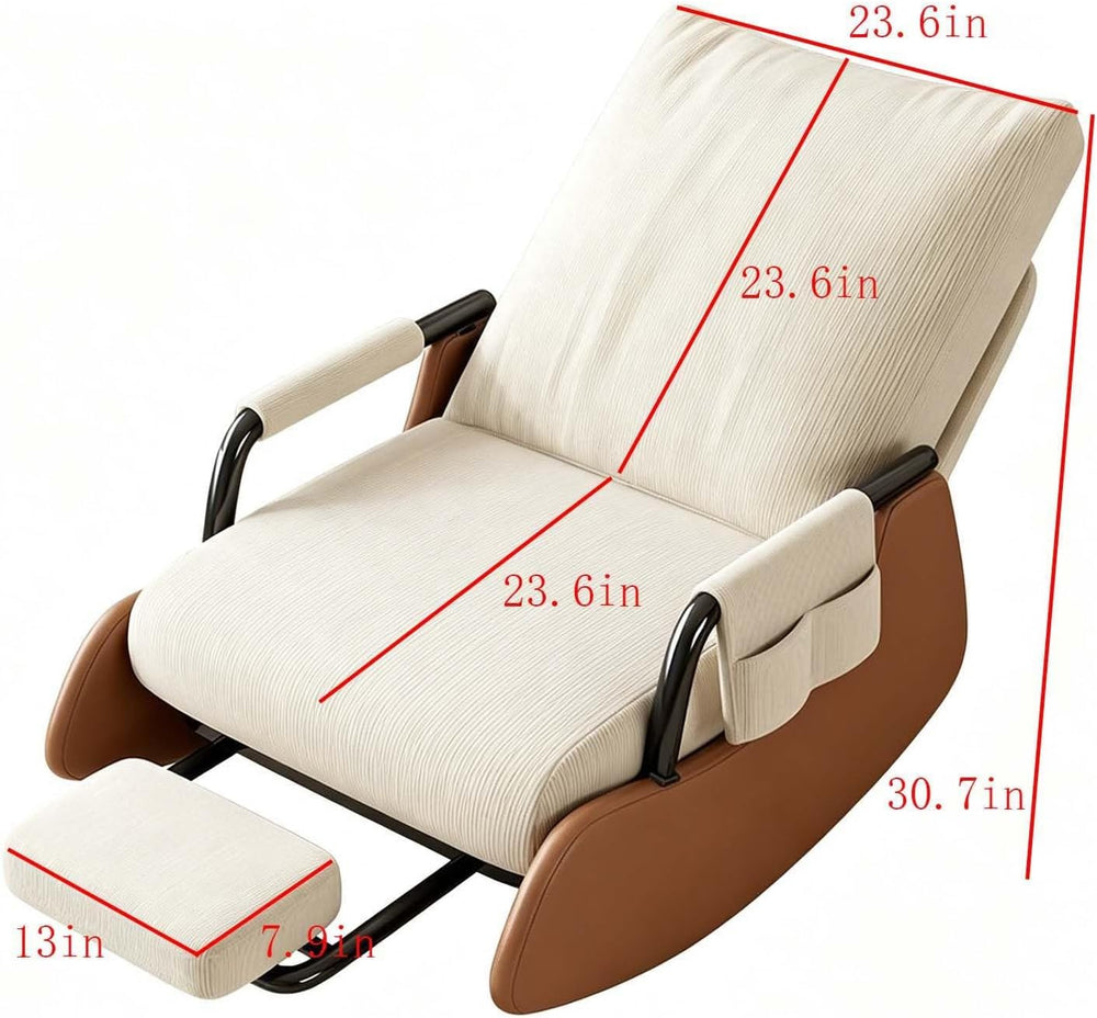 Indoor Leisure Rocking Chair with Removable Foot Stool | Adjustable Backrest ...